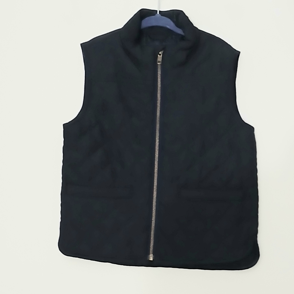 Crewcuts Blue Quilted Vest Boys Size 4-5 Sleeveless Zip Up Pockets Pre-owned